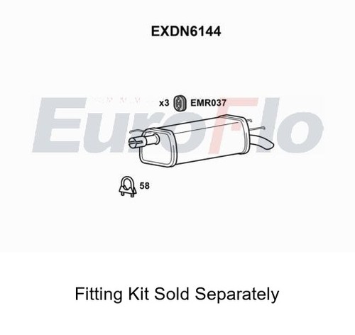 Rear muffler silencer - rear,