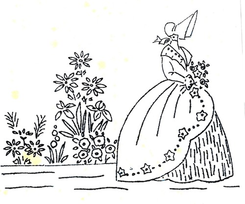 Vintage embroidery transfer - embroidery,