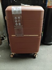 British Traveller 24 Inch Spinner Hard Shell PP Suitcase with TSA Lock - Brown