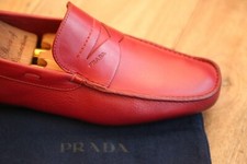Prada Red Leather Loafers