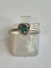 (379-2) GENUINE Pandora Ring, Birthstone, Green, May, Size 54, N