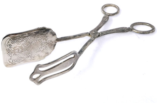 Cake tongs silver plated - silver,