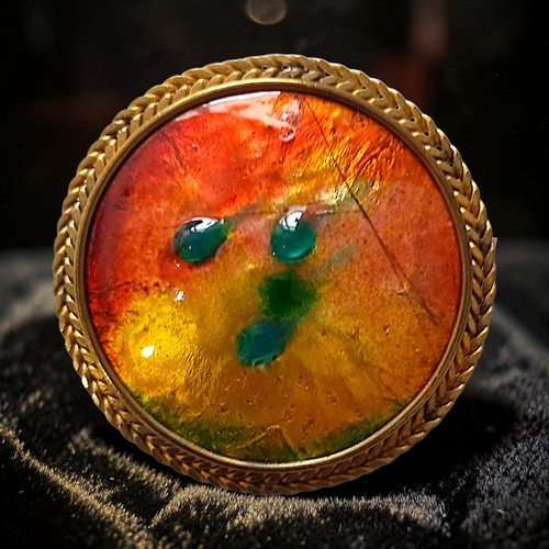 Limoges enameled brooch - enameled, pin