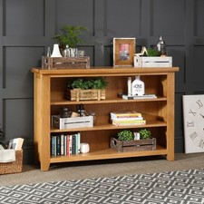 Bookcase Cheshire Oak Wide Low