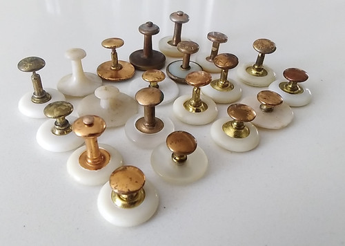 Antique vintage collar studs - &,