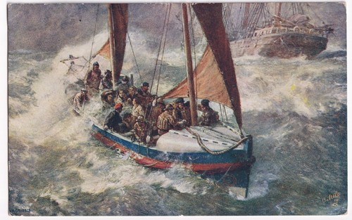 Rnli lifeboat postcard red - rnli,