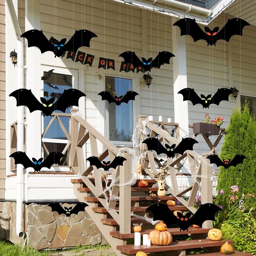 12pcs halloween hanging bats - halloween,