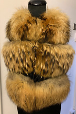 Farmed ranch real fur fox / raccoon vest waistcoat j gilet/ jacket M UK8-10 US4