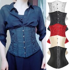 Steel Boned Women Lace Up Underbust Waist Cincher Corset BodyShaper Bustier Top