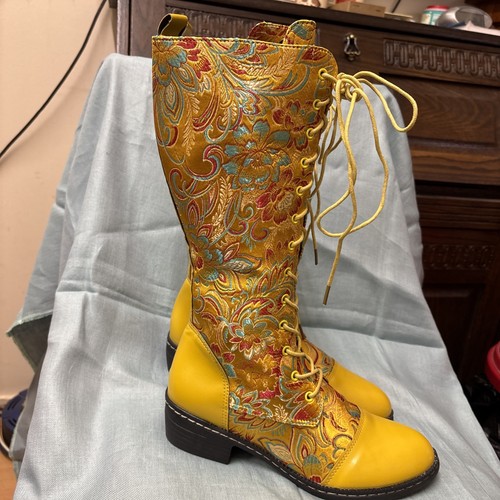 Women embroidered long boots - women's,