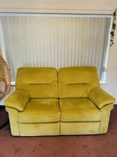 G PLAN SEATTLE 2 SEATER SOFA IN  GREEN LIME  VELVET FABRIC DELIVERY AVAILABLE 