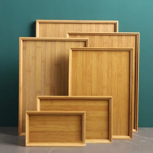 Rectangular bamboo tray bread - tray,