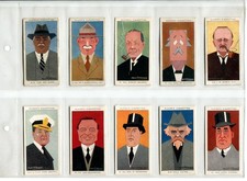 Straight Line Caricatures 1926 Players Cigarette Cards - Full Set of 50 Cards