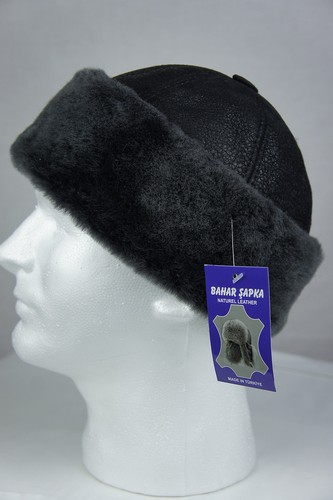 Black gray sheepskin - black, /gray