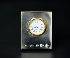 Sterling Silver Travel Clock by Carrs hallmarked Sheffield 2000