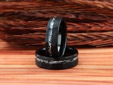 Meteorite Wedding Band Black
