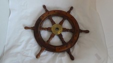 19" Durable Wooden Brass Ship Wheel