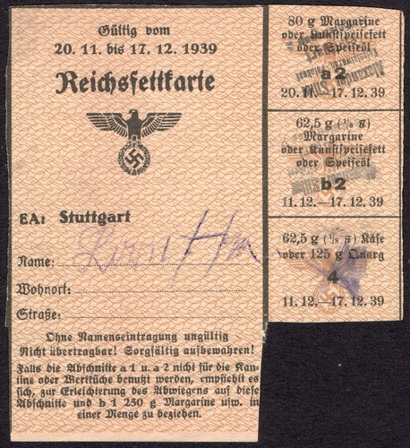 Food rations coupon wwii - coupon,