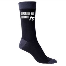 Keep Calm & Walk The English Mastiff Men's Black Novelty Socks Dog Lover Gift 