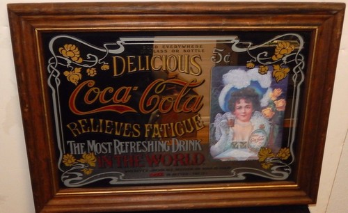 Vintage coca cola bar mirror - vintage,