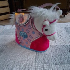 Pucci Pups & Friends Plush Stuffed White Pony Horse Carrier Purse Tote Pink