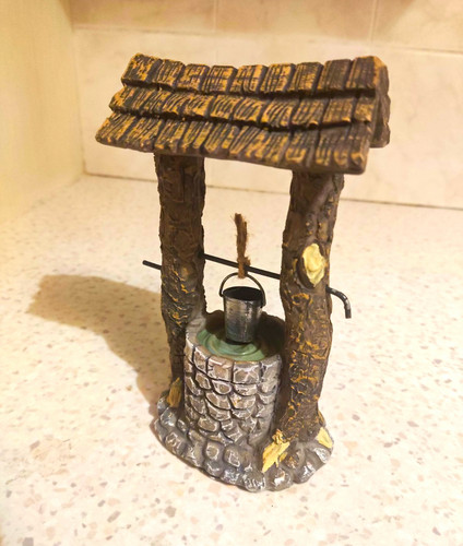Resin rustic wishing well - resin,