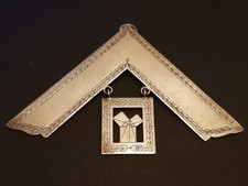 1940 Hallmarked Sterling Silver Masonic Past Master Collar Jewel - Awarded 74.4g