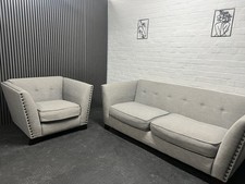 Studded SCS Grey Sofa Set - 3