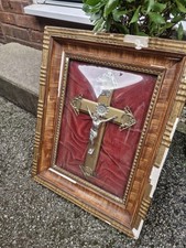 Vintage french framed crucifix - french,