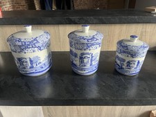 Spode Italian Blue And White Pattern Canisters