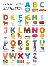 Kids Learning Alphabet Wall