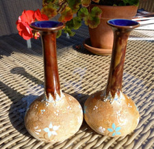 Pair of Antique Art Nouveau Slater Vase Royal Doulton - Doulton & Salters Patent