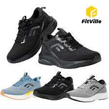 FitVille Wide Fit Trainers Men's Running Shoes Athletic Sneakers Arch Support