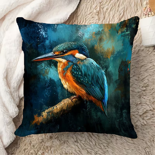 Kingfisher bird cushion cover - kingfisher,