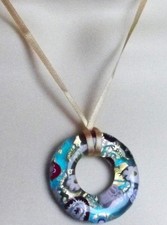 ITALIAN GENUINE MURANO GLASS MILLEFIORI PENDANT MADE IN ITALY IN NEW CONDITION