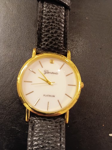 Gents genova platinum watch - gents,