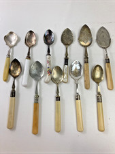 (RefJOH27) Antique silver plated jam spoons x 11