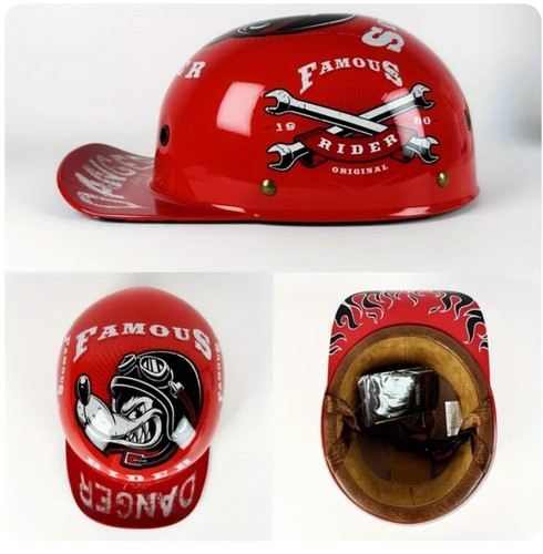 Retro half face - half, cap