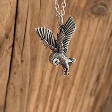 Flying owl pendant necklace - pendant,