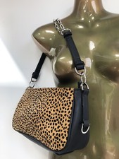 NWOT TOPSHOP Leopard Cowhide &Faux Leather Bag Grab Shoulder Chain Strap Handbag