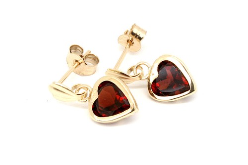9ct gold garnet - garnet, drop