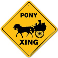 Pony (Cart) Xing Aluminum Sign