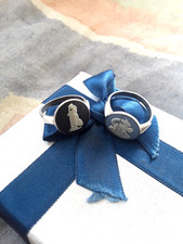 SILVER WEDGWOOD RINGS X 2 LADIES STERLING SCRAP OR WEAR