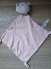 George Asda Pink Teddy Bear Comforter Soother With Stars  NWOT