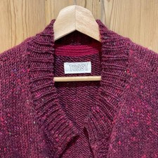 Toast Berry coloured tweed knitted coat. size large.