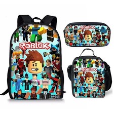 Kids Roblox Game Backpack SchoolBag Lunch Bag Rucksack Shoulder Bookbag GiftXMAS