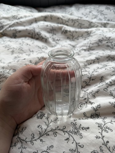 Clear glass small vase 12cm - clear,