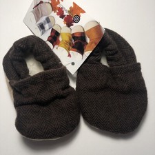 Handmade 100% Vegan Baby Yeti Mocc Brown Chevron Booties