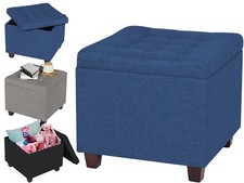 Linen storage ottoman stool - linen,