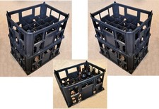 Plastic Beer Milk Crates BLACK holds 20 bottles ideal for homebrew FREE SHIPPING